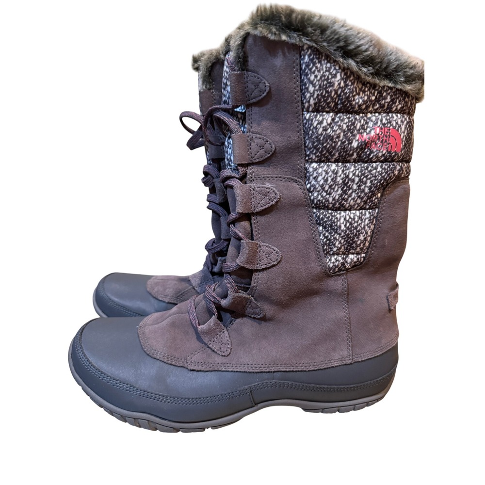 The North Face Winter Boots Womens Size 10 Brown Waterproof Insulated Faux Fur